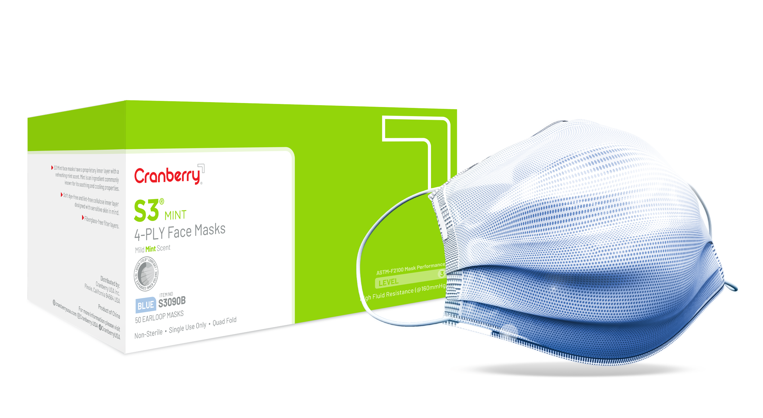 S3 Mint Face Mask | Experience Soothing Comfort — Cranberry USA